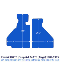 Dywaniki welurowe linia Exclusive do Ferrari 348 TB & 348 TS - 1988-1995 - Coupé & Targa - Czarne Exclusive