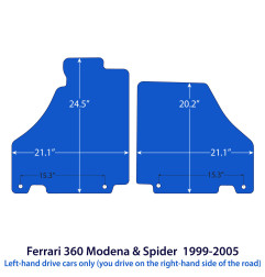 Dywaniki welurowe linia Exclusive do Ferrari 360 Modena & Spider - 1999-2005 - Czarne Exclusive