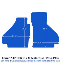 Dywaniki welurowe linia Exclusive do Ferrari 512 TR & 512 M Testarossa - 1984-1996 - Czarne Exclusive