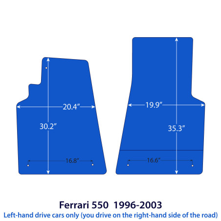 Dywaniki welurowe linia Exclusive do Ferrari 550 Maranello & Barchetta Pininfarina - 1996-2002 - Czarne Exclusive