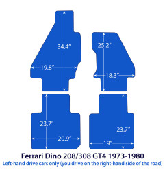 Dywaniki welurowe linia Exclusive do Ferrari Dino 208/308 GT4 - 1973-1980 - Czarne Exclusive