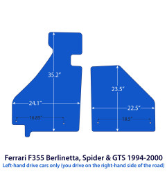 Dywaniki welurowe linia Exclusive do Ferrari F355 Berlinetta, Spider & GTS - 1994-2000 - Czarne Exclusive