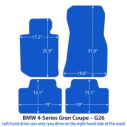 Dywaniki welurowe do BMW Serii 4 Gran Coupé 2021-2026 - G26 - 4 Logo