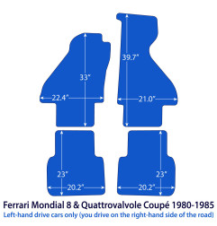 Dywaniki welurowe linia Exclusive do Ferrari Mondial 8 & Quattrovalvole Coupé - 1980-1985 - Czarne Exclusive
