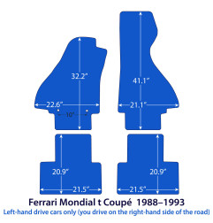 Dywaniki welurowe linia Exclusive do Ferrari Mondial t Coupé - 1989-1993 - Czarne Exclusive