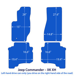 Dywaniki welurowe linia Exclusive do Jeep Commander - 2006-2010 - XK & XH - Czarne Exclusive