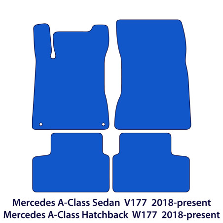 Dywaniki welurowe linia Exclusive do Mercedes A-Class - 2018-2026 - V177 / W177 - Czarne Exclusive