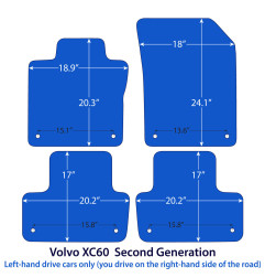 Dywaniki welurowe linia Exclusive do Volvo XC60 - 2017-2026 - II gen - Czarne Exclusive