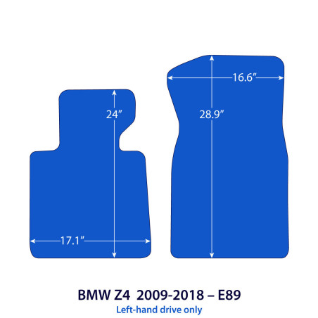 Dywaniki welurowe linia Exclusive do BMW Z4 - 2009-2016 - E89 - Z Logo