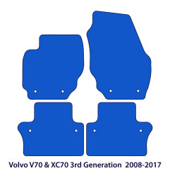 Dywaniki welurowe linia Exclusive do Volvo V70 & XC70 - 2007-2016 - III gen - Czarne Exclusive