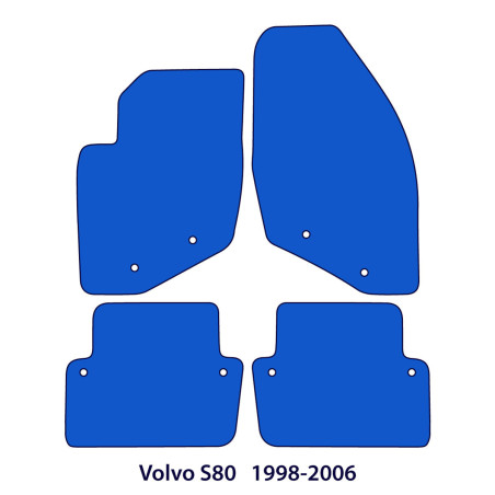 Dywaniki welurowe linia Exclusive do Volvo S80 - 1998-2006 - I gen - Czarne Exclusive