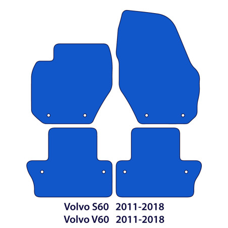 Dywaniki welurowe linia Exclusive do Volvo S60 & V60 - 2010-2018 - bez wersji Inscription - Czarne Exclusive