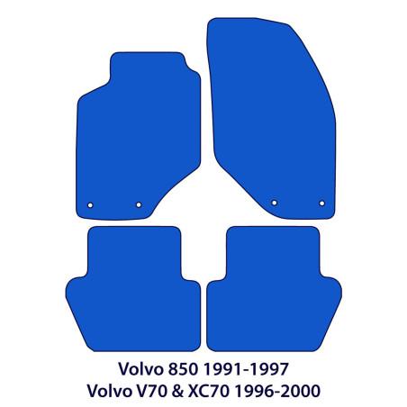 Dywaniki welurowe linia Exclusive do Volvo 850, S70, V70 XC70 - 1991-2000 - I gen - Czarne Exclusive
