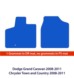 Dywaniki welurowe linia Exclusive do Dodge Grand Caravan & Chrysler Town & Country 2008-2011 - 1rząd - Czarne Exclusive