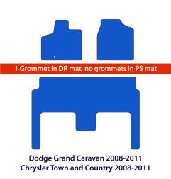 Dywaniki welurowe linia Exclusive do Dodge Grand Caravan 2008-2011 & Chrysler Town & Country 2008-2011 2R - Czarne Exclusive