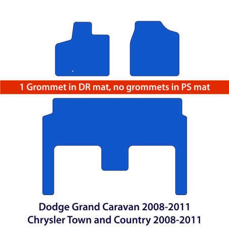 Dywaniki welurowe linia Exclusive do Dodge Grand Caravan 2008-2011 & Chrysler Town & Country 2008-2011 2R - Czarne Exclusive