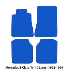 Dywaniki welurowe linia Exclusive do Mercedes S-Class wersja Long - 1991-1998 - W140 - Czarne Exclusive