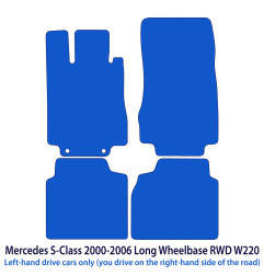 Dywaniki welurowe linia Exclusive do Mercedes S-Class Long RWD - 1998-2005 - W220 - Czarne Exclusive