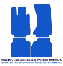 Dywaniki welurowe linia Exclusive do Mercedes S-Class wersja Long - 4matic - 2002-2005 - W220 - Czarne Exclusive