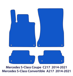 Dywaniki welurowe linia Exclusive do Mercedes S-Class Coupé & Cabrio - 2014-2021 - C217 & A217 - Czarne Exclusive