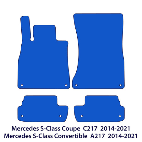 Dywaniki welurowe linia Exclusive do Mercedes S-Class Coupé & Cabrio - 2014-2021 - C217 & A217 - Czarne Exclusive