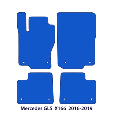 Dywaniki welurowe linia Exclusive do Mercedes GLS - 2015-2019 - X166 - Czarne Exclusive