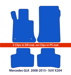 Dywaniki welurowe linia Exclusive do Mercedes GLK - 2008-2015 - SUV X204 - klipsy w dywaniku kierowcy - Czarne Exclusive