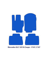 Dywaniki welurowe linia Exclusive do Mercedes GLE - 2019-2026 - SUV & Coupé V167 C167 - Czarne Exclusive