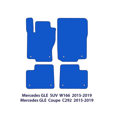 Dywaniki welurowe linia Exclusive do Mercedes GLE - 2015-2019 SUV & Coupé W166 & C292 - Czarne Exclusive