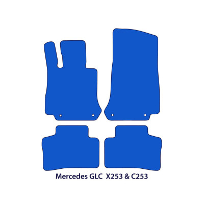 Dywaniki welurowe linia Exclusive do Mercedes GLC - SUV 2015-2022 Coupé 2016-2023 - X253 C253 - Czarne Exclusive