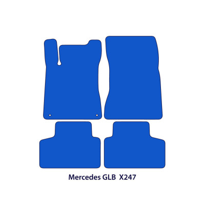 Dywaniki welurowe linia Exclusive do Mercedes GLB - 2019-2026 - X247 - Czarne Exclusive