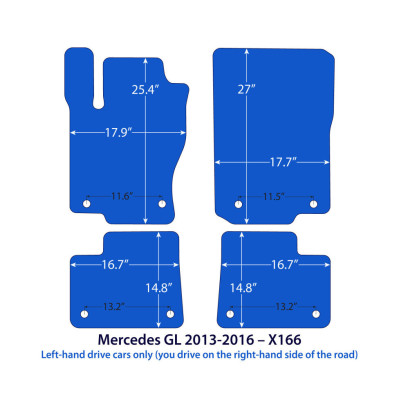 Dywaniki welurowe linia Exclusive do Mercedes GL - 2012-2015 - X166 - Czarne Exclusive
