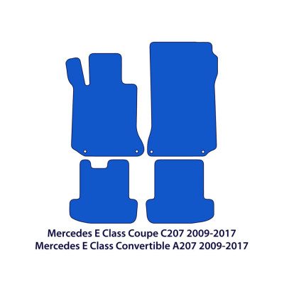 Dywaniki welurowe linia Exclusive do Mercedes E-Class - 2009-2017 Coupé & Cabrio C207 & A207 - Czarne Exclusive