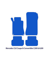 Dywaniki welurowe linia Exclusive do Mercedes CLK - Coupé & Cabrio C209 & A209 - Czarne Exclusive