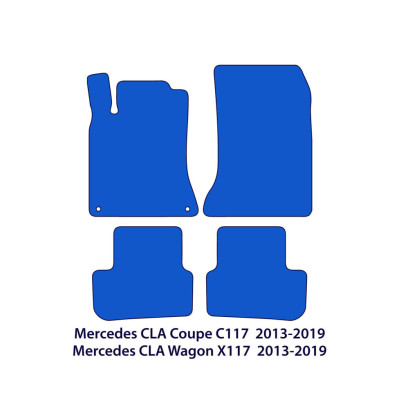 Dywaniki welurowe linia Exclusive do Mercedes CLA - 2013-2019 - C117 & X117 - Czarne Exclusive