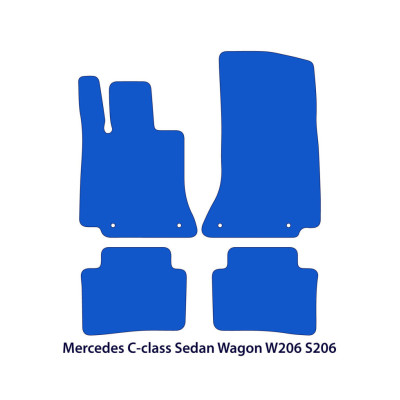Dywaniki welurowe linia Exclusive do Mercedes C-Class - 2021-2026 - W206 & S206 - Czarne Exclusive