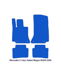 Dywaniki welurowe linia Exclusive do Mercedes C-Class - 2021-2026 - W206 & S206 - Czarne Exclusive