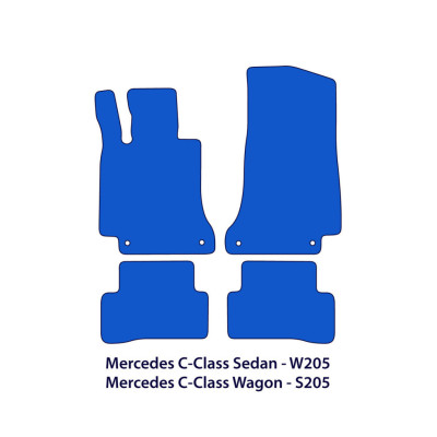Dywaniki welurowe linia Exclusive do Mercedes C-Class - 2014-2021 - W205 & S205 - Czarne Exclusive