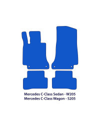 Dywaniki welurowe linia Exclusive do Mercedes C-Class - 2014-2021 - W205 & S205 - Czarne Exclusive