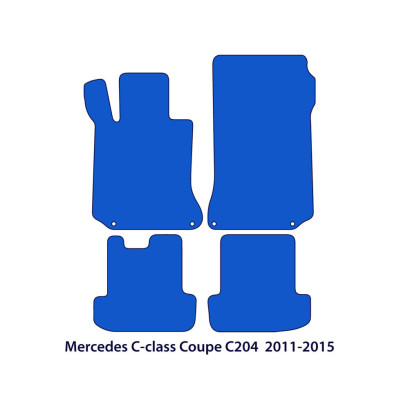 Dywaniki welurowe linia Exclusive do Mercedes C-Class - 2011-2015 - Coupé C204 - Czarne Exclusive