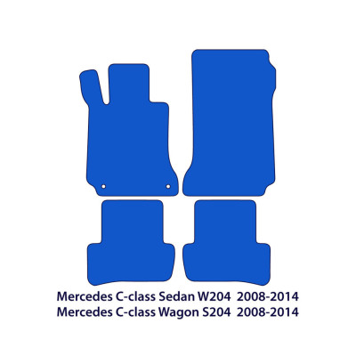 Dywaniki welurowe linia Exclusive do Mercedes C-Class - 2007-2014 - W204 & S204 - Czarne Exclusive