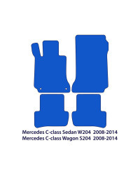 Dywaniki welurowe linia Exclusive do Mercedes C-Class - 2007-2014 - W204 & S204 - Czarne Exclusive
