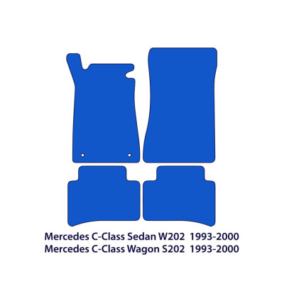 Dywaniki welurowe linia Exclusive do Mercedes C-Class - 1993-2001 - W202 & S202 - Czarne Exclusive