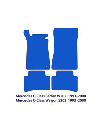 Dywaniki welurowe linia Exclusive do Mercedes C-Class - 1993-2001 - W202 & S202 - Czarne Exclusive