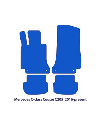 Dywaniki welurowe linia Exclusive do Mercedes C-Class - 2015-2023 - Coupé C205 - Czarne Exclusive