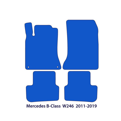Dywaniki welurowe linia Exclusive do Mercedes B-Class - 2011-2018 - W246 - Czarne Exclusive