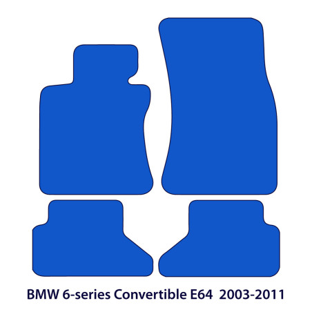 Dywaniki welurowe linia Exclusive do BMW Serii 6 Cabrio 2004-2011 - E64 - Czarne Exclusive