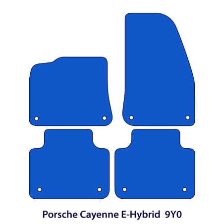 Dywaniki welurowe linia Exclusive do Porsche Cayenne - E-Hybrid - 2017-2026 - 9Y0 & 9Y3 - Czarne