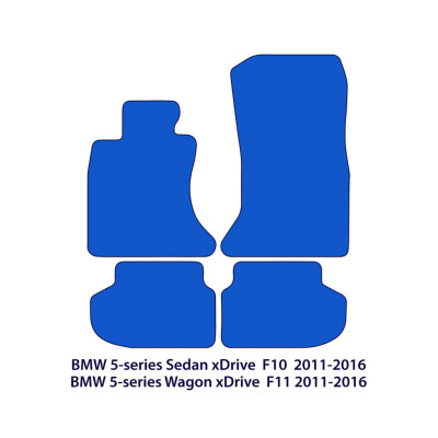 Dywaniki welurowe linia Exclusive do BMW Serii 5 xDrive 2010-2017 - F10, F11 - Czarne Exclusive