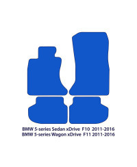 Dywaniki welurowe linia Exclusive do BMW Serii 5 xDrive 2010-2017 - F10, F11 - Czarne Exclusive